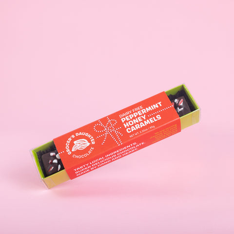 6pc Peppermint Honey Caramels (dairy-free)