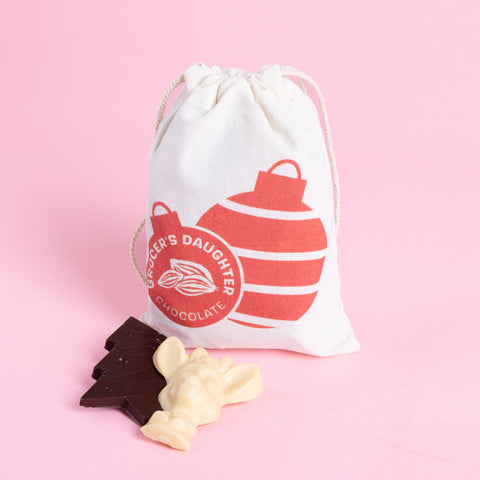 Santa Sack with 10 Holiday Solid Chocolates